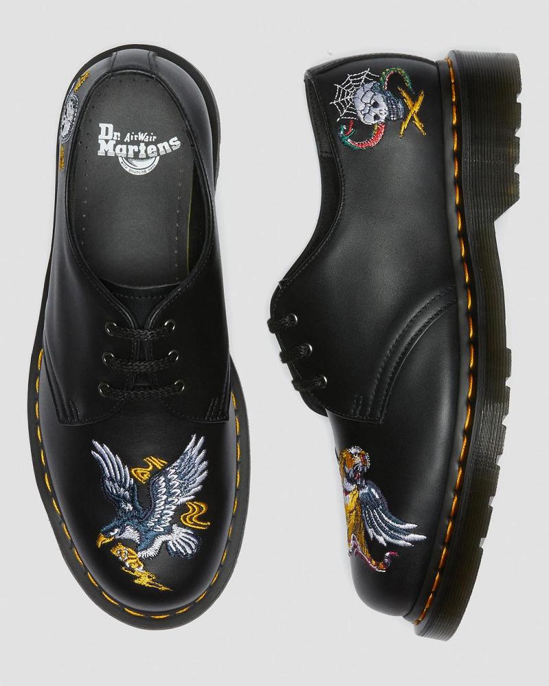 Zapatos Oxford Dr Martens 1461 Souvenir Embroidered Cuero Hombre Negros | MX 210AHK